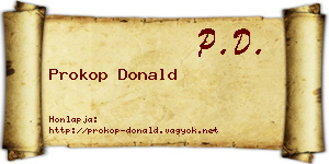 Prokop Donald névjegykártya